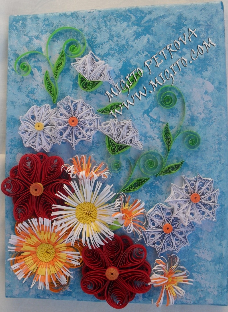 Носталгия пано с квилинг цветя