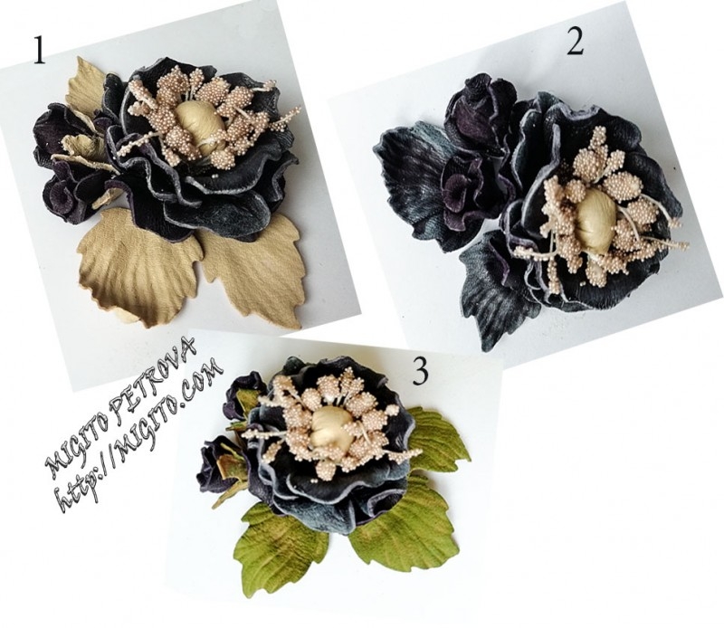 Колие от естествена кожа ръчно изработено синьо