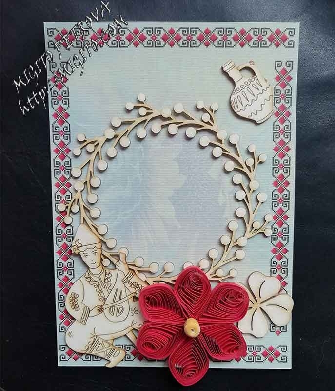 ethno handmade scrapbooking cards with quiling sunflowers