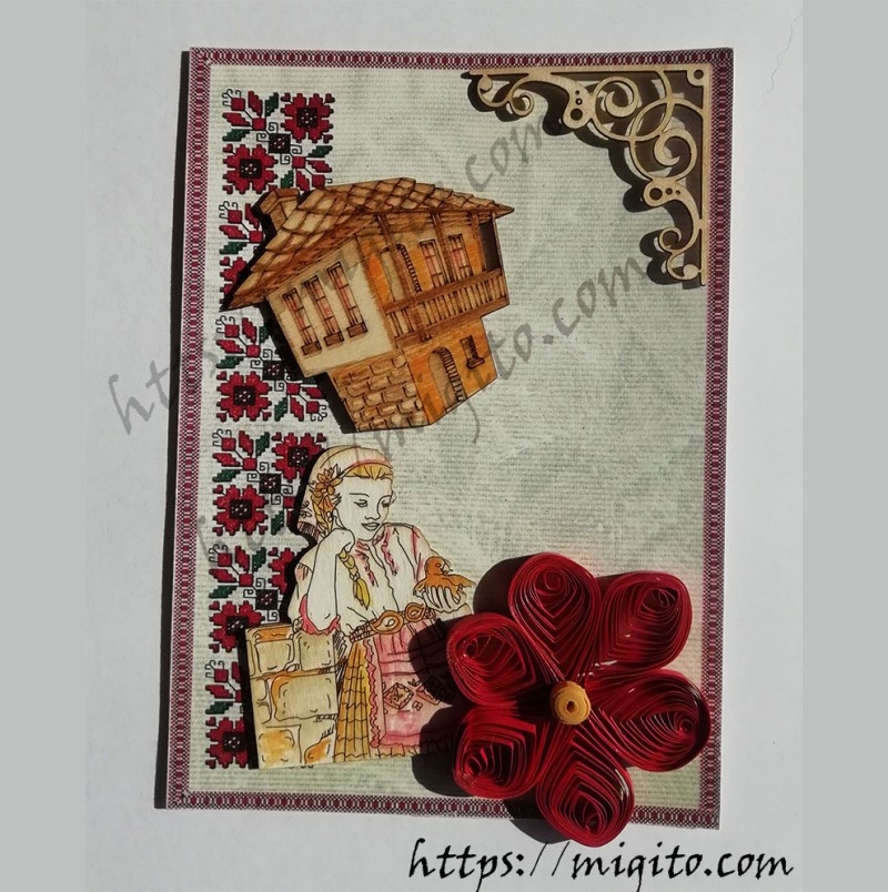 ethno handmade scrapbooking cards with quillig