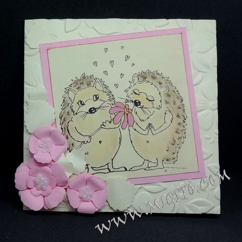 handmade scrapbooking card hedgehogs I love you
