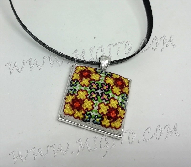 Necklace with Bulgarian embroidery, handmade