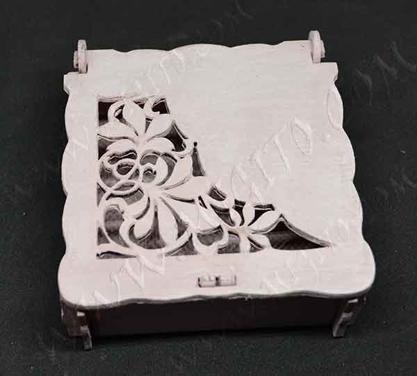 Laser cut rose ash wood box