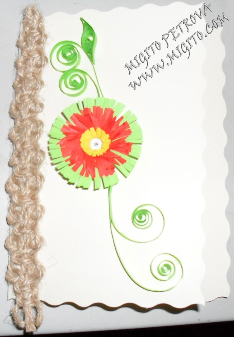 С макраме Ръчно изработена картичка с квилинг